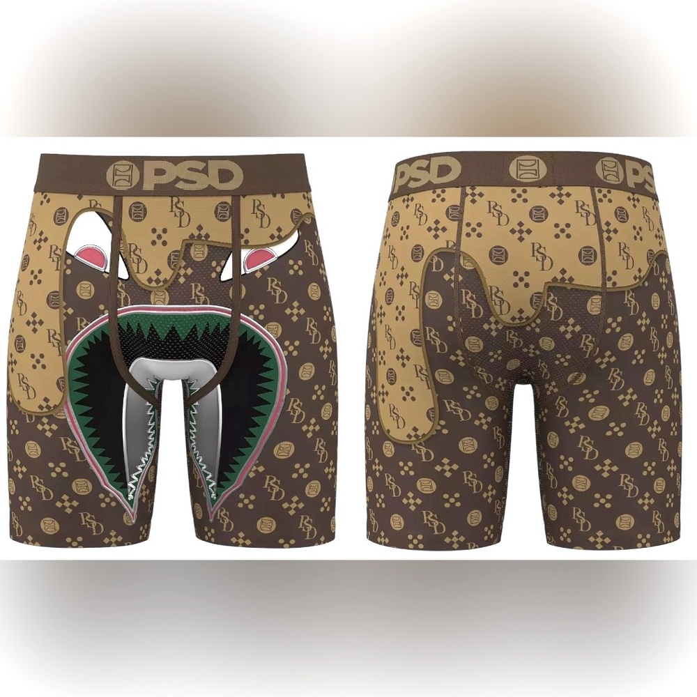 PSD Underwear Men's Brown Warface Luxe Drip Boxer Briefs - Size M